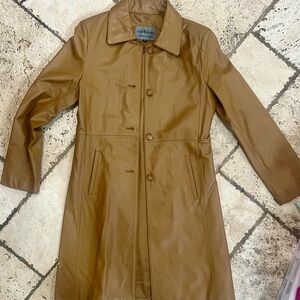 Timeless Leather Tan Trench Coat Classic Style